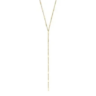 Collier Ellis All Stacked Up en acier inoxydable doré avec col en Y Collier Ellis All Stacked Up en acier inoxydable doré avec col en Y
