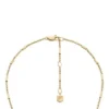 Collier Ellis All Stacked Up en acier inoxydable doré avec col en Y Collier Ellis All Stacked Up en acier inoxydable doré avec col en Y