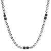 Collier Ellis en marbre noir et perles en acier inoxydable Collier Ellis en marbre noir et perles en acier inoxydable