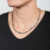 Collier Ellis en marbre noir et perles en acier inoxydable Collier Ellis en marbre noir et perles en acier inoxydable