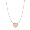 Collier en acier inoxydable doré à l&rsquo;or rose avec cœur en mosaïque