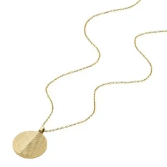 Collier Harlow à chaîne en acier inoxydable doré à texture linéaire