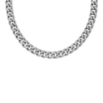 Collier Harlow en acier inoxydable à chaîne texturée linéaire
