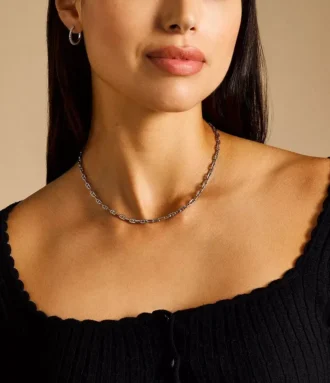 Collier Heritage D-Link en laiton argenté