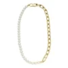 Collier Heritage Pearl D-Link en acier inoxydable doré