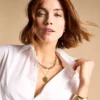 Collier Heritage Pearl D-Link en acier inoxydable doré
