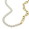 Collier Heritage Pearl D-Link en acier inoxydable doré