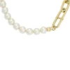 Collier Heritage Pearl D-Link en acier inoxydable doré