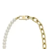 Collier Heritage Pearl D-Link en acier inoxydable doré