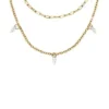 Collier multi-rangs Ellis Shaky Glitz en acier inoxydable doré