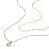 Collier multi-rangs Sutton en acier inoxydable doré