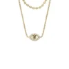 Collier multi-rangs Sutton Evil Eye en acier inoxydable doré