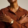 Collier multi-rangs Sutton Evil Eye en acier inoxydable doré
