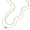 Collier multi-rangs Sutton Evil Eye en acier inoxydable doré