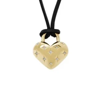 Collier pendentif cœur en acier inoxydable doré Sadie All My Love