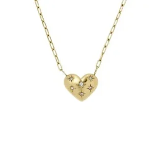 Collier pendentif cœur en acier inoxydable doré Sadie All My Love