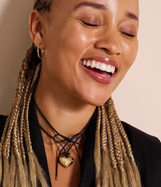 Collier pendentif cœur en acier inoxydable doré Sadie All My Love