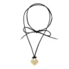 Collier pendentif cœur en acier inoxydable doré Sadie All My Love