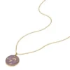 Collier pendentif en acier inoxydable doré avec améthyste violette du signe du Sagittaire Sutton Zodiac