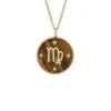 Collier pendentif en acier inoxydable doré avec œil de tigre Virgo Sutton Zodiac