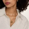 Collier pendentif en acier inoxydable doré avec œil de tigre Virgo Sutton Zodiac