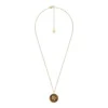 Collier pendentif en acier inoxydable doré avec œil de tigre Virgo Sutton Zodiac