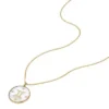 Collier pendentif en acier inoxydable doré et nacre blanche Gemini Sutton Zodiac