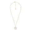 Collier pendentif en acier inoxydable doré et nacre blanche Gemini Sutton Zodiac