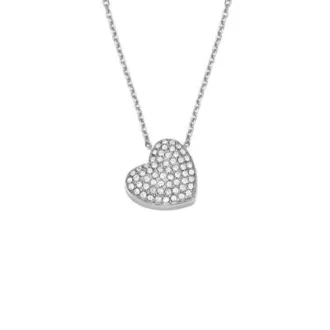 Collier pendentif en acier inoxydable Sutton Glitz Heart