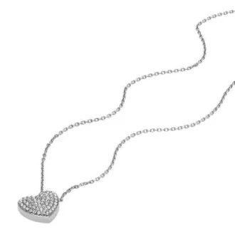 Collier pendentif en acier inoxydable Sutton Glitz Heart