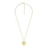Collier pendentif Harlow Linear Texture Heart en acier inoxydable doré Collier pendentif Harlow Linear Texture Heart en acier inoxydable doré
