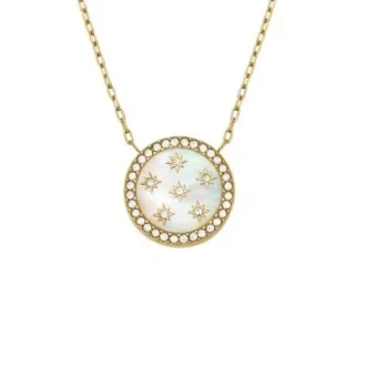 Collier pendentif Merrit Classic en acier inoxydable doré et nacre