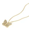 Collier pendentif papillon pavé Sutton en acier inoxydable doré Collier pendentif papillon pavé Sutton en acier inoxydable doré