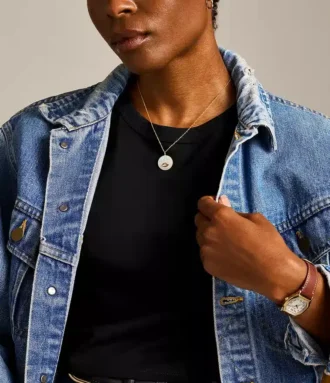 Collier pendentif Sutton Evil Eye en acier inoxydable doré
