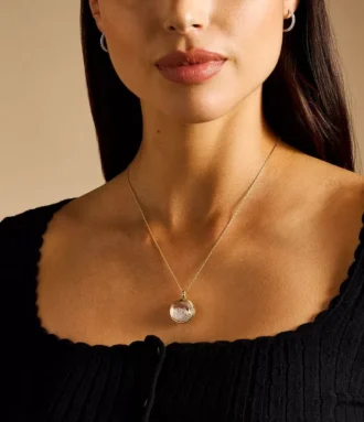 Collier pendentif Sutton Yours Truly en acier inoxydable doré
