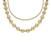 Collier à perles en acier inoxydable doré