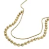 Collier à perles en acier inoxydable doré
