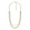 Collier à perles en acier inoxydable doré