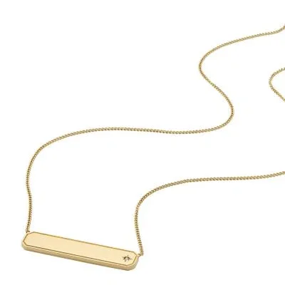 Collier Sadie en acier inoxydable doré avec plaque d’identité Collier Sadie en acier inoxydable doré avec plaque d’identité