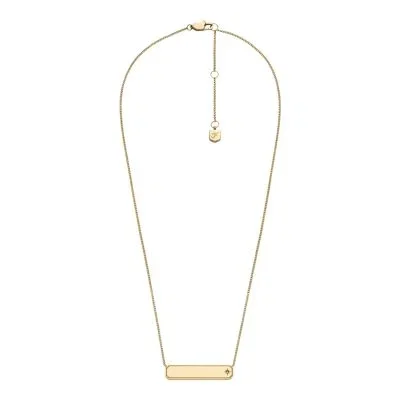 Collier Sadie en acier inoxydable doré avec plaque d’identité Collier Sadie en acier inoxydable doré avec plaque d’identité