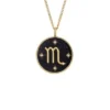 Collier Scorpion Sutton Zodiac en acier inoxydable doré avec pendentif en grès noir Collier Scorpion Sutton Zodiac en acier inoxydable doré avec pendentif en grès noir