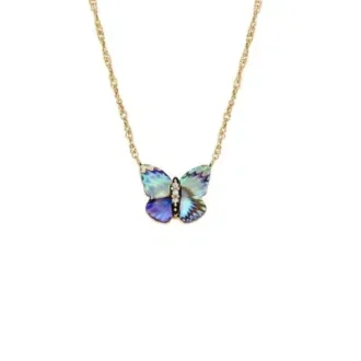 Collier Sutton avec pendentif papillon multicolore en abalone