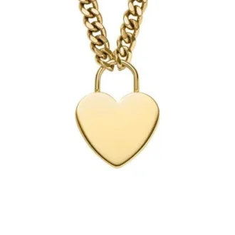 Collier Sutton en acier inoxydable doré avec pendentif en forme de cœur