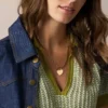 Collier Sutton en acier inoxydable doré avec pendentif en forme de cœur