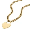 Collier Sutton en acier inoxydable doré avec pendentif en forme de cœur