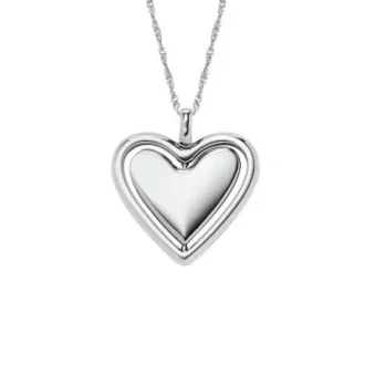 Collier Sutton Legacy Heart avec pendentif rotatif en acier inoxydable