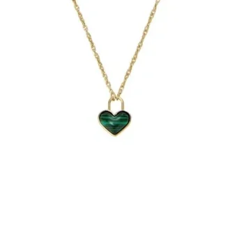 Collier Sutton Modern Meadows avec pendentif en forme de cœur en malachite reconstituée