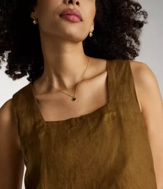 Collier Sutton Modern Meadows avec pendentif en forme de cœur en malachite reconstituée