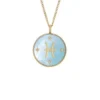 Collier Sutton Zodiac en acier inoxydable doré avec pendentif en nacre verte Collier Sutton Zodiac en acier inoxydable doré avec pendentif en nacre verte