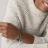 Ensemble cadeau bracelet en acier inoxydable et agate verte